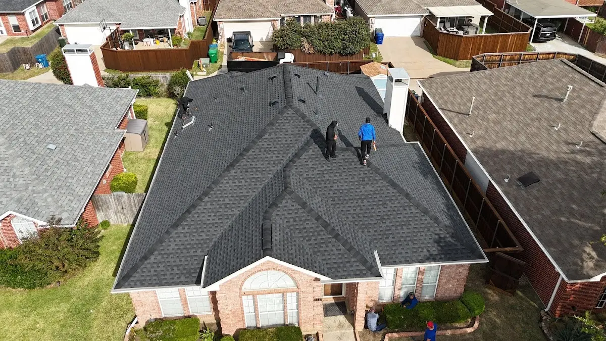 Slate & Tile Roof Repair work in progress on a Highland Park property